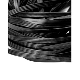 QWORK® PE Rattan, Plastic Woven Rattan Repair Material, Black, Weather-Resistant, for Knitting and Repairs, 0.5 kg