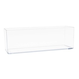 Royal Imports Flower Vase Acrylic Rectangle- Decorative Centerpiece, Succulent Planter Pot for Home or Wedding - Non Breakable Plastic, 4" X12 Low Square - Clear