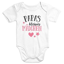 MoonWorks® Short Sleeve Baby Bodysuit Papas Little Girl Organic Cotton Onesie, daddy's girl white