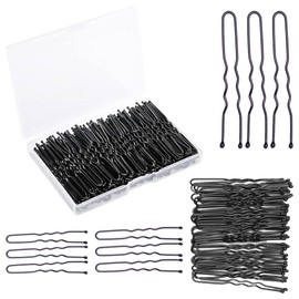 200 Pcs Black U Shaped Hair Pins for Buns, U Pins Hair for Women, Clips for Hairs Bobby Pin, Ballet Hairs Pin, Buns Grips, U Bobby for Thick Hairs, Curby Grip