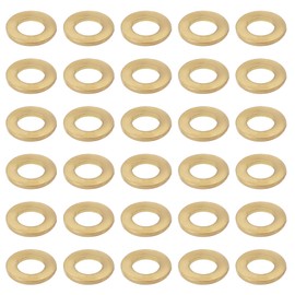 eMagTech 50PCS M1.4 Miniature Brass Washers, Flat Copper Sealing Washers Copper Brass Flat Gaskets Fixing Rings Hardware Fittings