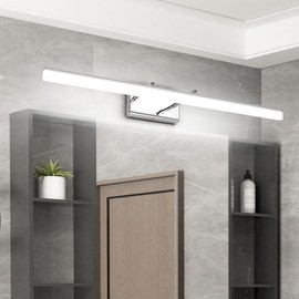 Aipsun 31.5in Dimmable Modern LED Vanity Lights for Bathroom Light Fixtures Over Mirror Chrome Adjustable Bath Lighting(White Light)