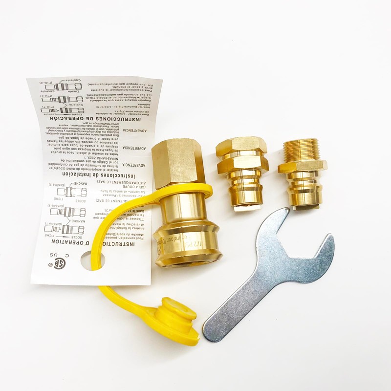 GRILLJOB 3/4" Female and Male Solid Brass Dual Fuel Generator