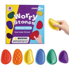 Sensory Stones, 6 Pcs fidget toys for Autism, Textured Soft Fidget Toys for Kids Adults, Fidget Stress Toys for Anxiety Relief, Sensory Toys for Autism