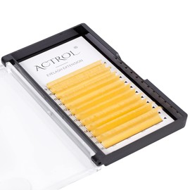 Colored Eyelash Extensions Easy Fan 9-16mm Mixed Light Yellow D Curl Easy Fanning 0.1mm Self Premade Volume Lash Supplies