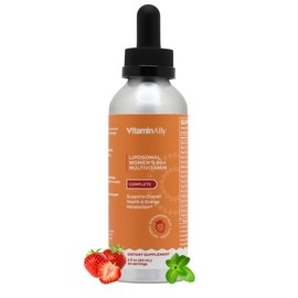 Vitaminally Women’s 50+ Liposomal Liquid Multivitamin – 16 Essential Vitamins & Minerals for Energy, Bone & Immune Support – Sugar-Free, Non-GMO, High Absorption – Strawberry Mint, 30 Servings