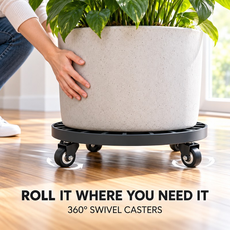 Heavy Duty Rolling Plant Caddy with 440 lb Capacity, 360°