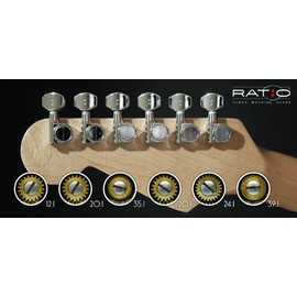 Graph Tech - Ratio Machine Heads - Electric Guitar 6 Inline Classic 2 Pin Chrome