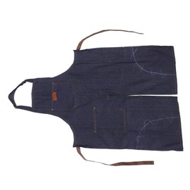 LABRIMP Sleeveless Denim Bib Apron for Women Men Pottery Work Kitchen Pockets Split Leg Breathable Comfort