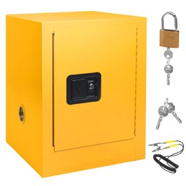 Garvee Hazardous Storage Cabinets, Industry Flammable Storage Cabinet Galvanized Steel Adjustable Shelf Safe Cabinet 17" x 17" x 18"