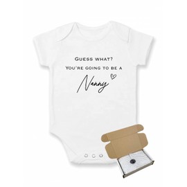 allaboutthebump Guess What? You're Going To Be A Nanny | Baby Announcement Vest Bodysuit (Pregnancy Reveal) - Gift Wrapped with Box