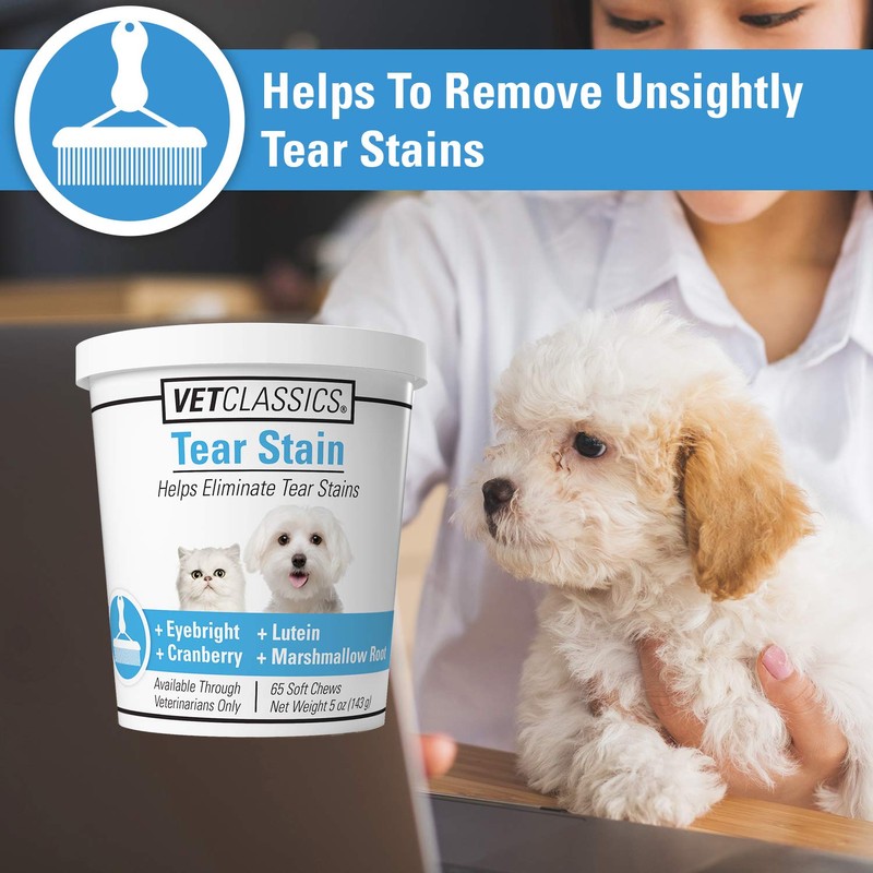Vet Classics Tear Stain Supplements for Dogs, Cats – Helps