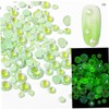 Healeved 2pcs Nail Resin Gems Fluorescent Flat Bottom Manicure Decorations