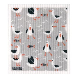 Retro Kitchen Compostable Sponge Cloth - Seagulls, 1 Cloth