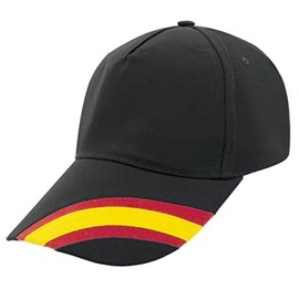 Makio Adjustable Spanish Flag Cap Padel Golf Tennis. 5 Panel Cap 100% Combed Cotton (Black)