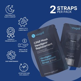 Snugell CPAP Strap Replacement for Vitera Full Face Mask Headgear – (2-Pack) -Elastic Nylon for Comfort, Durability, and Secure Fit – Accessory for Sleep Therapy
