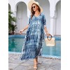 IMAGEKOPE - Traje de baño largo con estampado de caftanes