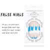 Zoestar Coffin Press on Nails Blue Ballerina False Nails Extra