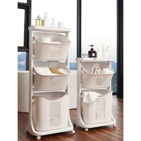Bretoes Laundry Basket Bathroom Multi-layer Clothes Storage Basket Household, Simple Kitchen Shelf Fruit Stand