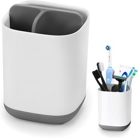 Organizador para Cepillos de Dientes 1pc, 3 Ranuras Porta Pasta de Dientes Desmontable, Soporte de Cepillo para Polvo de Dientes para Baño para Guardar Cepillos de Dientes y Dentífricos (Gris)