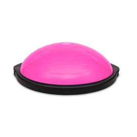Bosu 20 Inch Dynamic Non-Slip Travel Size Home Gym Balance Ball Pod Trainer for Strength and Flexibility with 6 Rubber Feet and Hand Pump, Pink