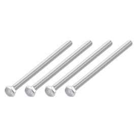 METALLIXITY Hex Bolts (M6-1x140mm) 4Pcs, 304 Stainless Steel Coarse Fully Threaded Hex Head Screw Bolt Machine Screws - for Furniture Repair, Silver