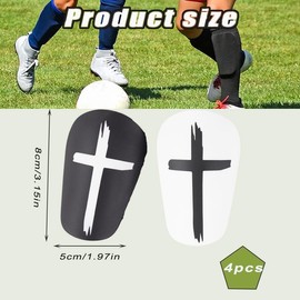 2 Pairs Soccer Extra Mini Shin Guards,Soccer Shin Guards,Small Football Shin Pads Protective Equipment,Black White Cross Protective Soccer Shin Pads Mini Football Shin Pads Equipment