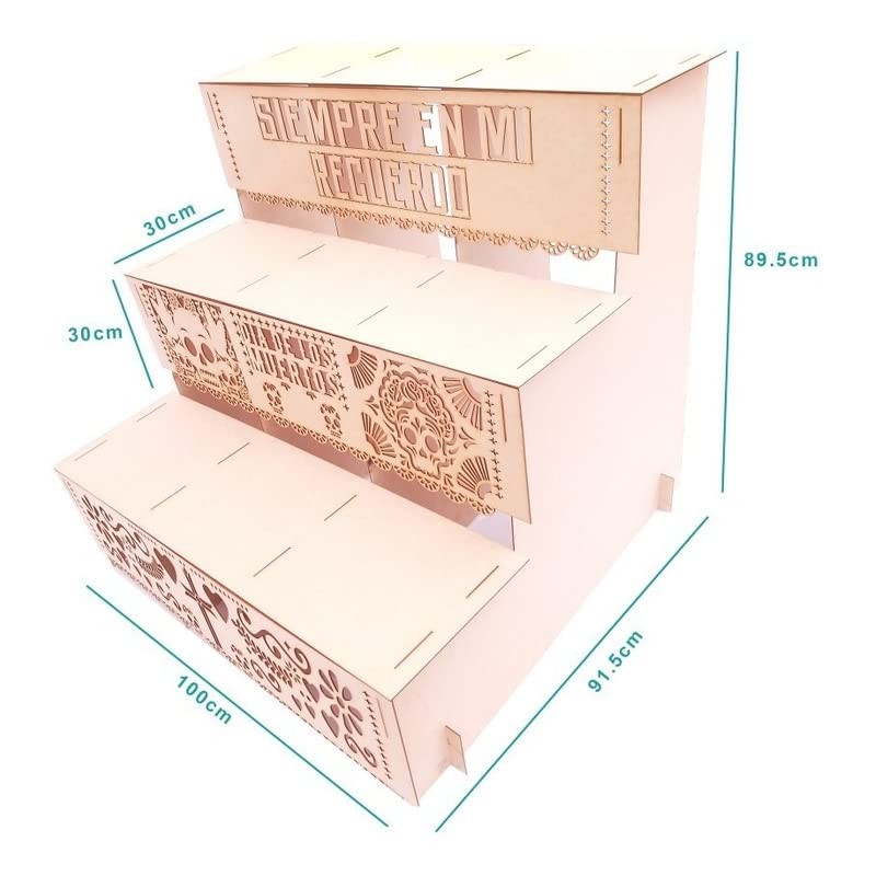 Genérico Altar Grande Decorativo Dia De Muertos Ofrenda MDF