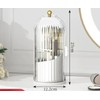 LuxeSilk Rotating Makeup Brush Holder – Makeup Organizer with Lid,