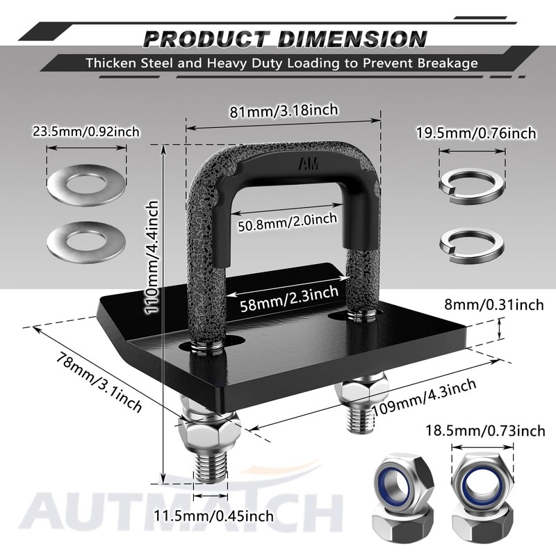 AUTMATCH Hitch Tightener Anti-Rattle Clamp, Heavy Duty Hitch Stabilizer for