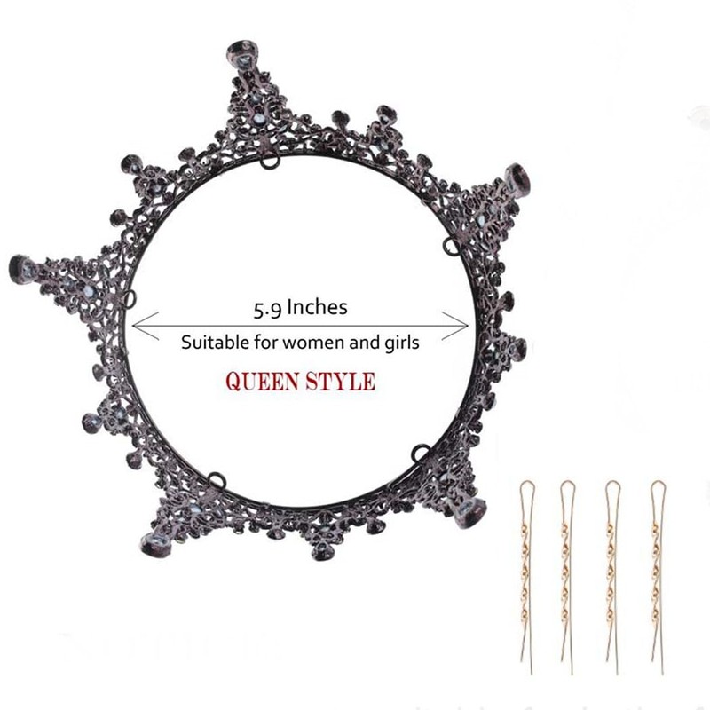 Jovono Wedding Vintage Crown Tiara Princess Headband Baroque for Women