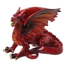 AB Tools Red Dragon Lying Resin Fantasy Sculpture Statue House Home Ornament Figurine