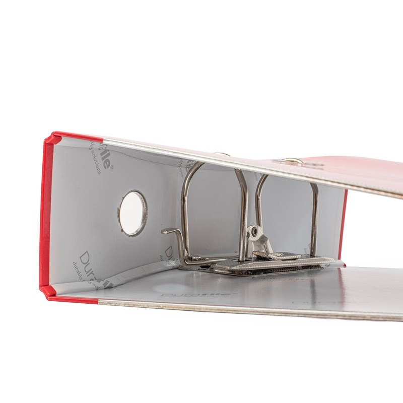 Durafile Lever Arch File, Red File, 'Ergonomic Curved Spine' Single