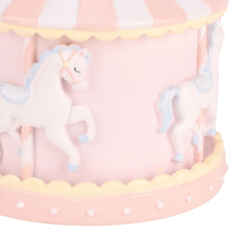 Carousel Money Bank Box Resin - Pink