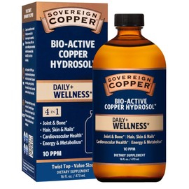Sovereign Copper Trace Element 10 PPM, Bio Active Copper Hydrosol, 473ml