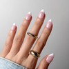 Uñas postizas con punta francesa - Punta francesa blanca almendrada