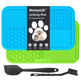 MateeyLife 2PCS Large Lick Mat for Dogs with Suction Cups, Slow Feeder Bowls, Cat Lick Mat for Anxiety Relief, Dog Toys to Keep Them Busy, Enrichment Toys for Bathing, Cat Licking Pad for Boredom