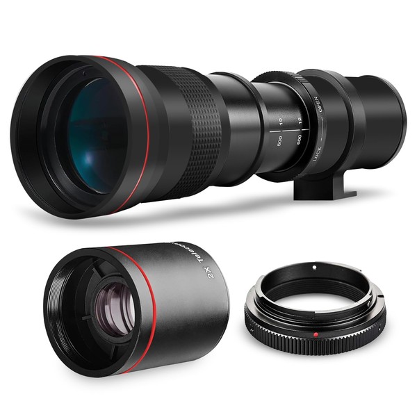 High-Power 420-1600mm f/8.3 HD Manual Telephoto Zoom Lens for Sony Alpha A33, A35, A37, A55, A58, A57, A65, A77, A99, A100, A290, A330, A380, A390, A550, A560, A580, A700, A900 Digital SLR Cameras