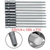 COMOK 10 Pieces 1/4 Inch Hex Shank T10 100mm/3.94 Inch