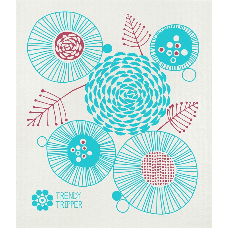 Trendy Tripper Jenn Ski Reusable Swedish Dishcloths/Sponge Cloth MID-CENTURY MODERN