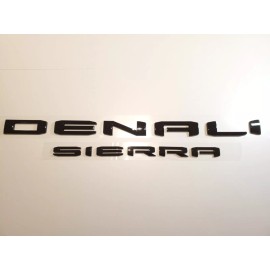 GMC 4pc set Gloss Black Door/Rear DENALI Sierra Emblem GMC Sierra 1500 2500hd 3500hd