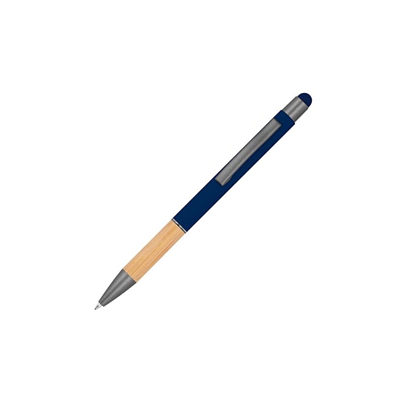noTrash2003 10 Ergonomic Ballpoint Pens with Metal Tip and Bamboo