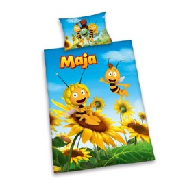 Herding 248755063 Bedding Set 40 x 60 cm and 100 x 135 cm with Bag Style Pillowcase Maya the Bee 3D Design Renforce Cotton