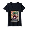 Womens Retro Beet Beetroot DJ Beetroots Sound Tech V-Neck T-Shirt