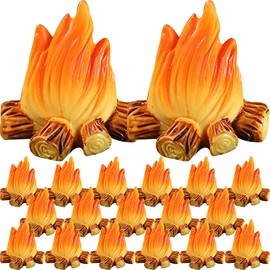 Luxshiny 24Pcs Miniature Campfire Fire Ornament Decor Model Fire Model Handicraft Fake Fire Pretend Resin Bonfire Model Miniature Decoration