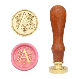 Wax Seal Stamp, Classic Alphabet Initial Wax Sealing Stamp Brass Head Wooden Handle for Wedding Party Invitation (Letter A)