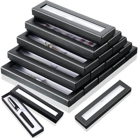 Dedjgoo 16 Piece Empty Pen Gift Box Cardboard Case Black Paper for Jewelry Pencil Ballpoint Fountain Pen Display