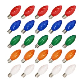 CHYSUPER C9 Multicolor LED Replacement Bulbs, C9 Colorful LED Christmas Light Bulbs, E17 Intermediate Base C9 Bulbs for Indoor/Outdoor String Lights Holiday Xmas Tree Patio String Lights Decor