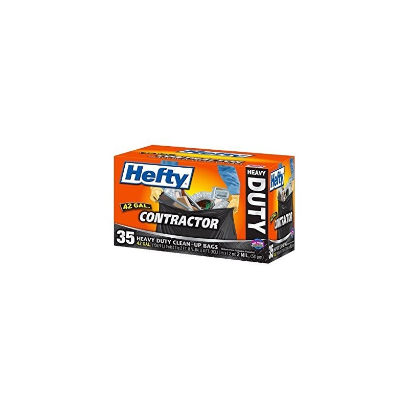 Hefty Contractor Heavy Duty Clean-Up Bags, 42 gallon, 35 count