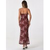 Allegra K Women's Mesh Floral Maxi Dress Wedding Guest Spaghetti